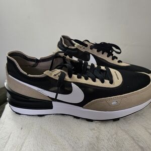 Nike Black and Tan Sneakers with Suede Upper